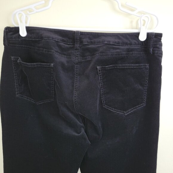 Eileen Fisher Cotton Stretch Corduroy Straight Pant Black Women's Size 12 - Picture 7 of 10